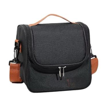 Imagem de Bolsa Térmica Com Alça Lanche Bebida Lancheira Portátil Trabalho Fitness(Preto)