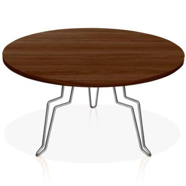 Imagem de Mesa de Centro Argélia Redonda em Aço e MDF Clean - Prata e Villandry 