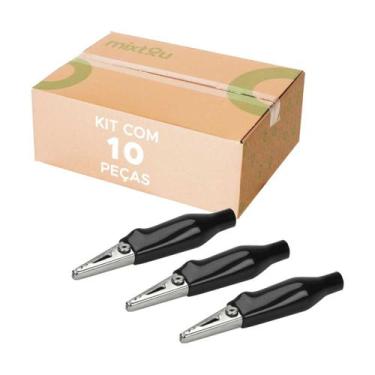 Imagem de Kit 10 Mini Garra Jacaré Jacarezinho Isolada Preto (28mm) - GREEN