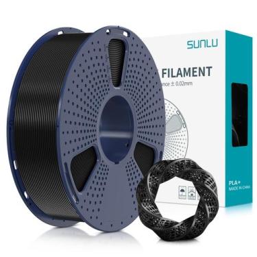 Imagem de Filamento para impressora 3D SUNLU PLA Plus 1,75 mm preto 1 kg