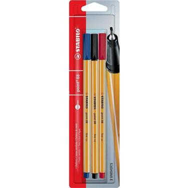 Imagem de Caneta Hidrográfica Stabilo Point 88 0.4mm c/ 3 Cores