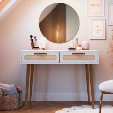 Imagem de Penteadeira 2 Gaveta Retrô 100cm X 53,6cm X 77cm - Metta Mobili