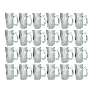 Imagem de Caneca Vidro Grosso Reforçada 380ML Cerveja e Chopp 24UN - PRATICASA, 