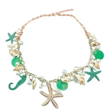Imagem de Colar de estrela do mar, boêmio, concha, pérola, contas, cavalo-marinho, pingente para mulheres, joia havaiana de verão, concha, Sem pedras