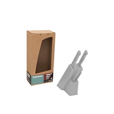 Imagem de Conjunto de Facas 5 Peças Branco com Cepo