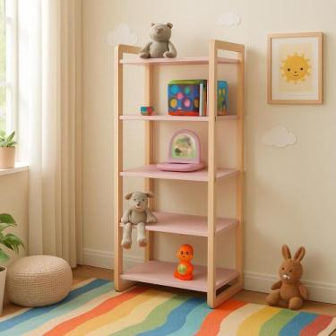 Imagem de Prateleira Multiuso MDF Madeira Pinus Contemporânea - Quality, Rosa