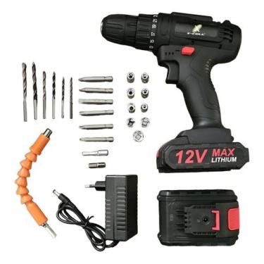 Imagem de Parafusadeira a bateria 12v c acessorios - XCell