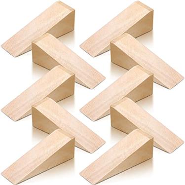 Imagem de Treela 40 peças de cunhas de madeira para cadeira, suprimentos de cana, cunha de madeira, antiderrapante, ferramenta de cunha de porta de madeira, bloco de triângulo para batente de porta de caning de