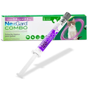 Imagem de Nexgard Combo 1 Pipeta para Gatos Antipulgas Sarna Vermífugo 0,8 2,5kg