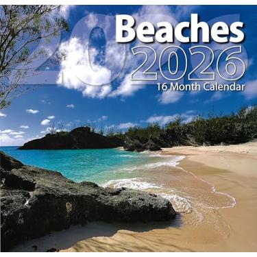 Imagem de Calendário de parede tamanho completo praias 2026 para planejamento, agendamento e organização
