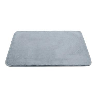 Imagem de Jogo Tapete 3 Peças Pele De Coelho Para Quarto Antiderrapante - Jolitex - Cinza