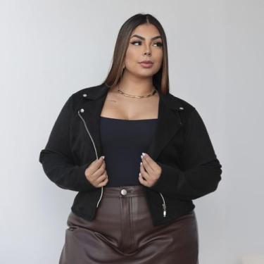 Imagem de Jaqueta Feminina Suede Plus Size G1 G2 G3 Camurça Feminina Estilosa Do