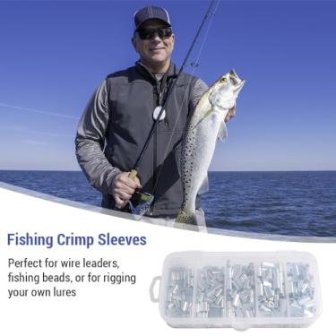 Imagem de Kit de conector de mangas de crimpagem de alumínio Kit de alta qualidade Durável 5 tamanhos 500pcs Para líderes de linha de pesca e equipamento de atraição (300pcs)