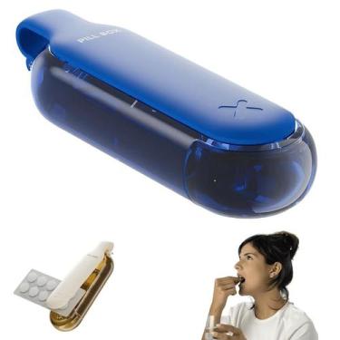 Imagem de Porta Comprimidos Caixa Porta Vitamina Com Extrator - TATUDEBOA, Azul