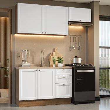 Imagem de Armário de Cozinha Compacta 180 cm Rustic/Branco Vik Madesa 02