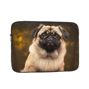 Imagem de Capa protetora para notebook Pug Dog de 12 polegadas à prova de choque, resistente à água, bolsa de transporte para computador, pasta portátil para homens e mulheres