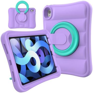 Imagem de MRWHO Capa infantil para iPad Air 5ª geração de 10,9 polegadas – Capa resistente, leve, flexível, à prova de choque, com alça de suporte para meninas e meninos para Apple iPad Air 5 4 geração 2020