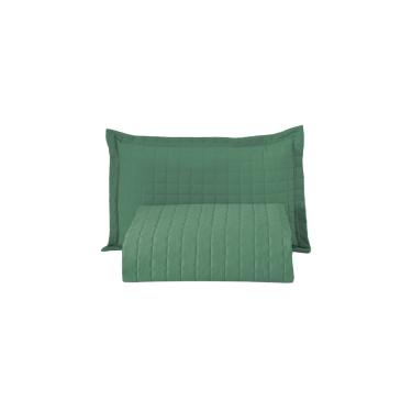 Imagem de Kit Cobre Leito Matelado Copacabana 2 Peças Solteiro 100% Poliéster Percal 300 Fios - Verde