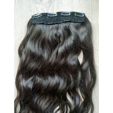 Imagem de aplique  tic tac cabelo humano liso ondulado 60cm - universo capilar