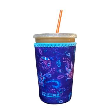 Imagem de Manga de café gelada de neoprene da Koverz – Manga isoladora para bebidas frias, suporte de copos de neoprene – para Starbucks Manga de café, para McDonalds Manga de café – Violeta média caprichosa