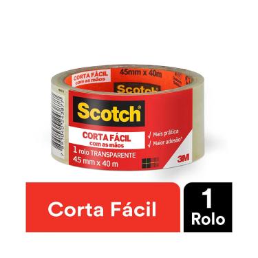 Imagem de Fita Empacotamento Scotch 3M Transparente Corta Fácil 45mmx40m