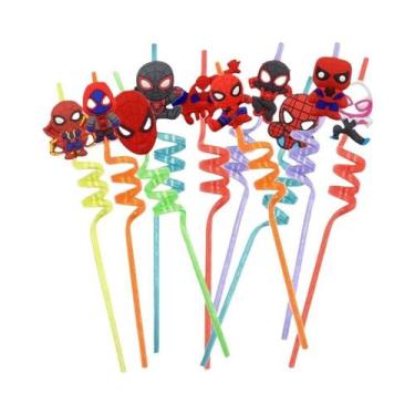 Imagem de Spider-Man Heroes 12pcs Canudos Reutilizáveis de Desenhos Animados Par