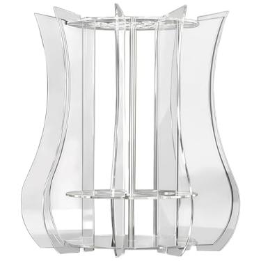 Imagem de Quebra-cabeça de vaso de flores de acrílico compatível, design curvado elegante, comporta 32 flores, fácil de montar, qualidade e elegante para decoração de casa