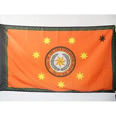 Imagem de AZ FLAG Cherokee Indians Flag 2' x 3' for a pole - Native American tribe flags 60 x 90 cm - Banner 2x3 ft with hole Y