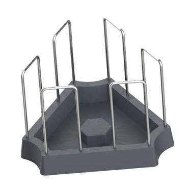 Imagem de Fenteer Prato de água para tartaruga, prato de alimentação, base pesada, tigela de comida para aquário de tartaruga, bandeja para beber, animal de estimação, Cinza