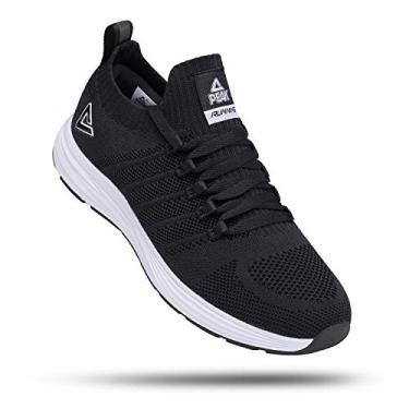 Imagem de PEAK Tênis feminino leve para caminhada – confortável sem cadarço para corrida, tênis, academia, treino casual, Preto, 40