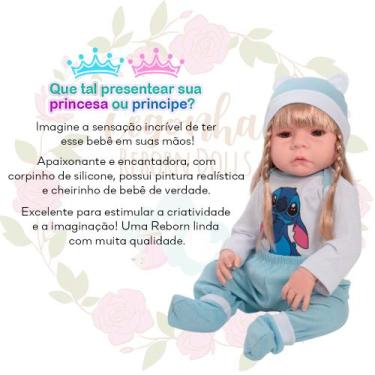 Imagem de Bebê Reborn Realista Silicone Menina Loira + Kit Itens - Cegonha Rebor