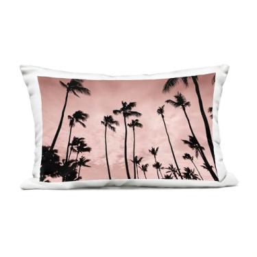 Imagem de Stupell Industries Almofada estampada para ambientes externos Evenings Edge Pink Palms, 35 x 18 x 50 cm