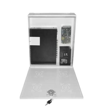 Imagem de Caixa Rack Vazia Metalica Vertical Organizador CFTV DVR Fontes C/ Chav