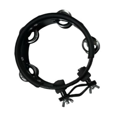 Imagem de Colaxi Pandeiro de percussão instrumento musical casamento portátil compacto profissional desempenho pandeiro de mão para conjunto de bateria, Preto