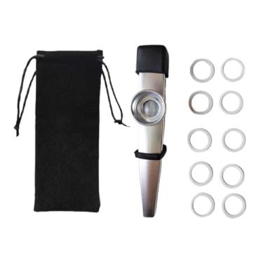Imagem de Kokiya Diafragmas de flauta Kazoo Kazoo para crianças, capa para boquilha de instrumento musical para amantes da música, Prata