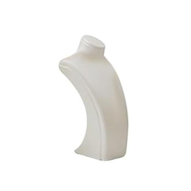 Imagem de Colaxi Suporte para exibição de busto de colar, suporte para manequim de colar, decoração, elegante, prateleira de armazenamento, presente feminino, couro, Branco, 8cm X 4.5cm X 14cm