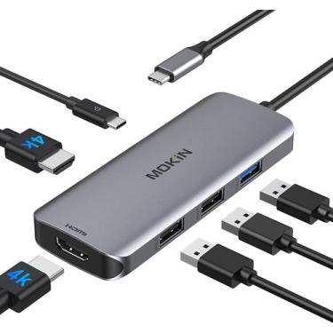 Imagem de Adaptador HDMI duplo MOKin de estação de ancoragem USB C para Windows