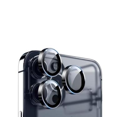 Imagem de AMET Protetor de Lente c/ *Proteção de Tela 4 Meses em Safira para Câmera iPhone 16 Pro Max – 17 Pro Max Certificação GIA, Ultra Transparente, Resistente a Riscos e impactos, Cor Prata