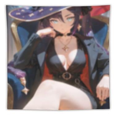 Imagem de LIEGBMEU Tapeçaria Sexy Hot Anime Girl 152.4 cmx152.4 cm Wall Quilt Art Whimsical Tapestry DecorationAF035