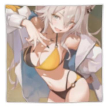 Imagem de LIEGBMEU Sexy Bikini Hot Anime Girl Tapeçaria 152.4 cm x 152.4 cm Interior Exterior Wall Quilt Art Decoração de Tapeçaria Caprichosa, AF195