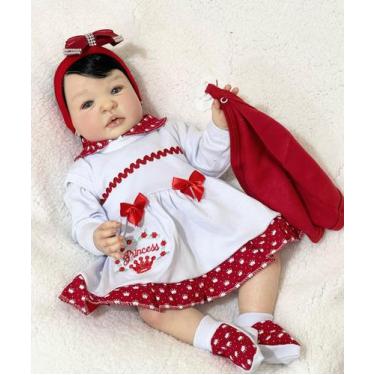 Imagem de Bebe Reborn Princesa Banho Mama E Faz Xixi, Enxoval completo com 17 it