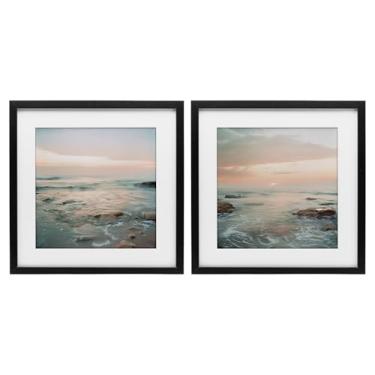 Imagem de Stupell Industries Conjunto de 2 peças emolduradas pretas de melodias costeiras por Lazar Studio, 40,6 x 40,6 cm