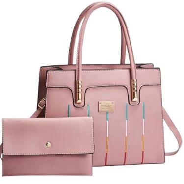 Imagem de Bolsa Feminina my Ek Luxo C/carteira- Linha Diamante (Rosa)