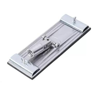 Imagem de Cabeça de lixadeira manual para parede de gesso, substituição de cabeça de lixadeira manual de canto de liga de alumínio, adequada para polimento de parede e teto, apenas cabeça (1 peça prata)