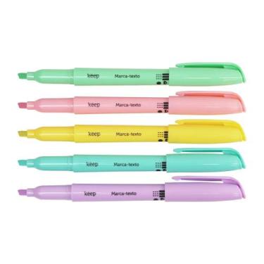 Imagem de Pincel Marca Texto Neon Keep Kit c/5 Unidades na cor PASTEL