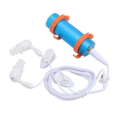 Imagem de Heayzoki MP3 Player à Prova de água IPX8, Tocador de Música de Natação Com Fones de Ouvido à Prova de água, 2 Tamanhos de Ouvido, Som Sem Perda HiFi e Memória de 8 GB, Casca de Alumínio, (Azul)