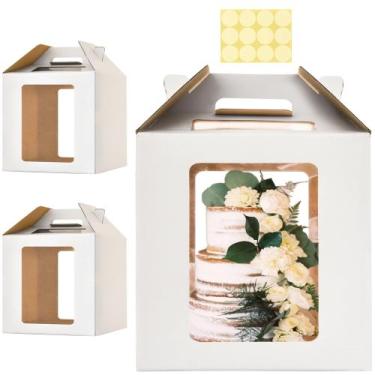 Imagem de Caixas de bolo Hzzycaxli Tall 35x35x35cm para bolos Tier Cakes, pacote