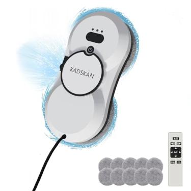 Imagem de KADSKAN Robô limpador de vidro, limpador de vidro automático com pulverizador de água para janelas, azulejos e portas de sala de aula, interior e exterior, potência de sucção de 5600Pa, planejamento