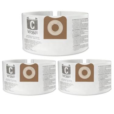 Imagem de DTTEOME Sacos de pó de substituição VF3501 para aspirador de pó Ridgid & Workshop 3-4,5 galões, sacos de filtro de coleta de poeira peça de substituição # 23738 VF3501 Tamanho C WS32045F, 3 peças