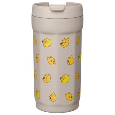 Imagem de Skater SMVO4-A Copo de aço inoxidável em formato octogonal com tampa, 350 ml, térmico, isolamento frio, trava com aba, Disney Winnie the Pooh, rosto engraçado